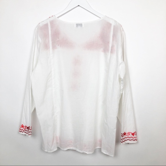 C|C Collection Boho Embroidered White Long Sleeve - Picture 9 of 11